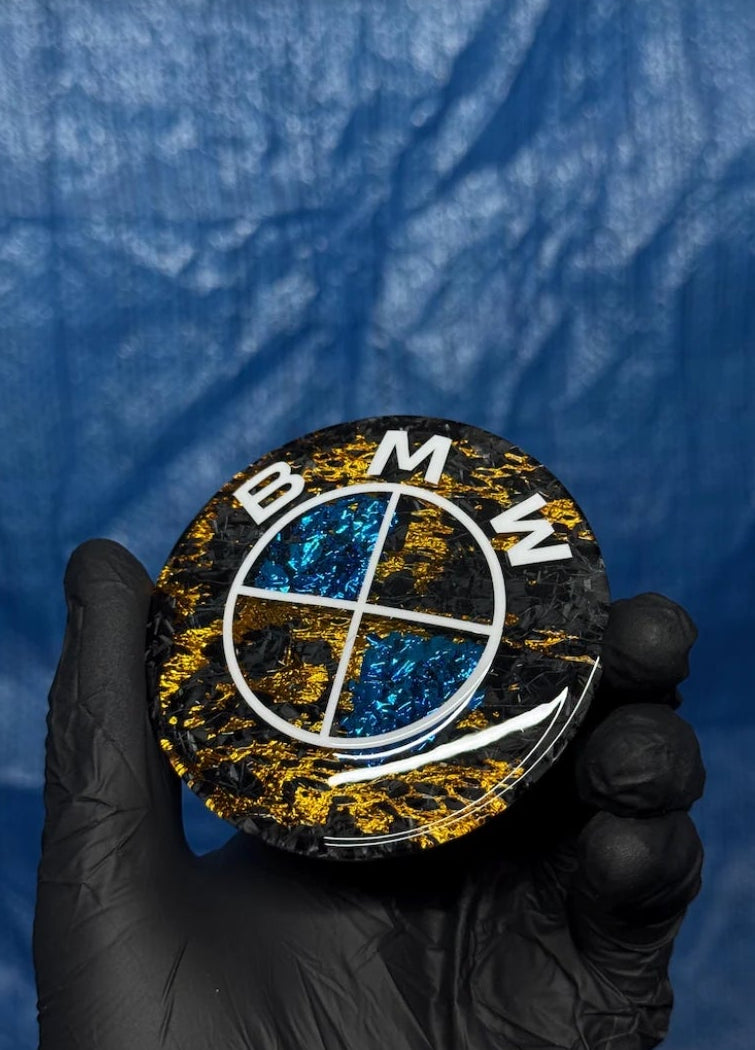 Fibre de carbone or et bleu